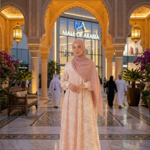 Aman Floral Pink Abaya